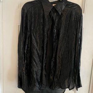 Sheer Sparkle Button Up